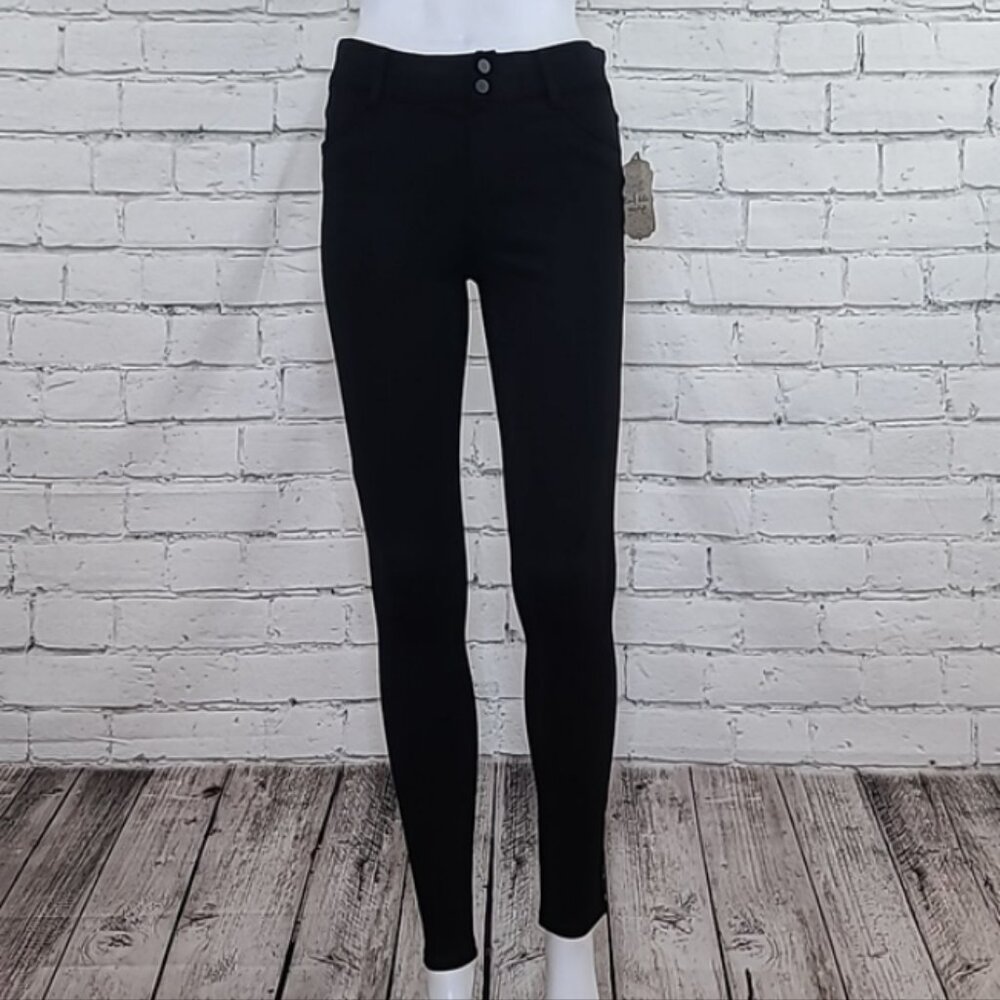 Altar’d State Mid Rise Double Button Legging Skinny Crop Ankle Pant Black - NWT